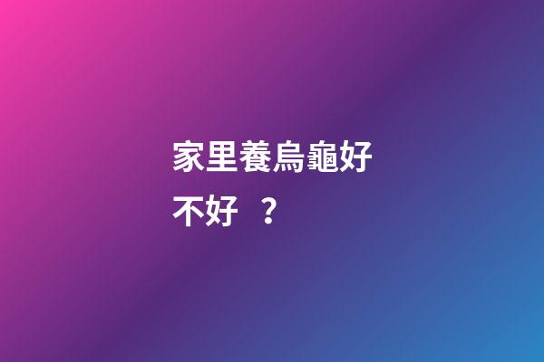 家里養烏龜好不好？